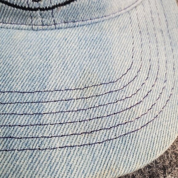 Vtg Southeastern Ohio Denim Snapback Hat Graffiti made USA Flag - Picture 2 of 9